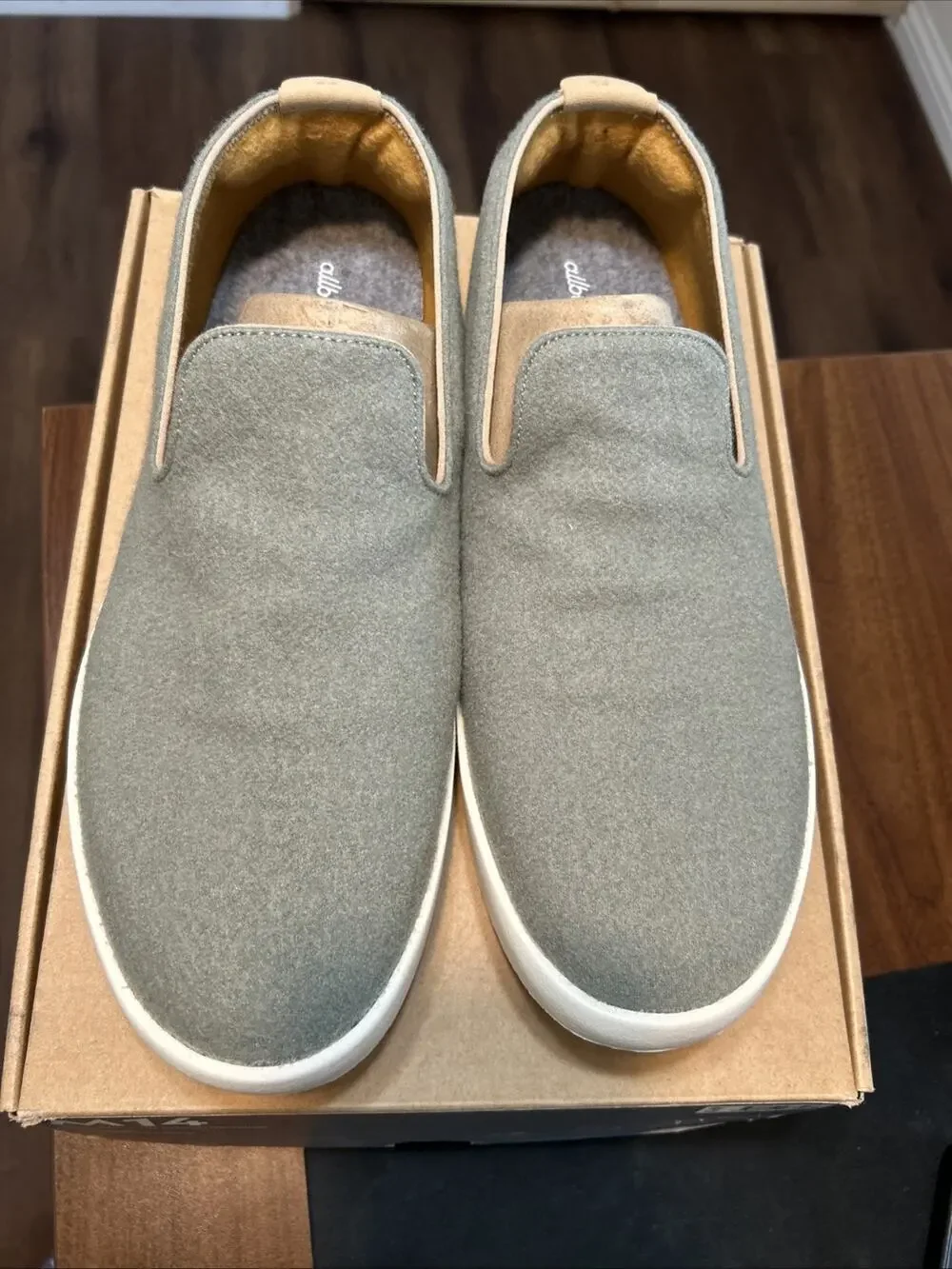 New ALLBIRDS Wool Lounger Hazy Pine Shoes Slip On Green Mens Size 14